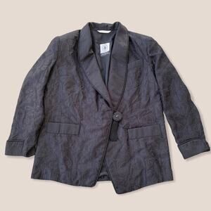 Vintage Silk Paisley Printed Ornate Jacquard Beaded Button Tassel Eclectic M